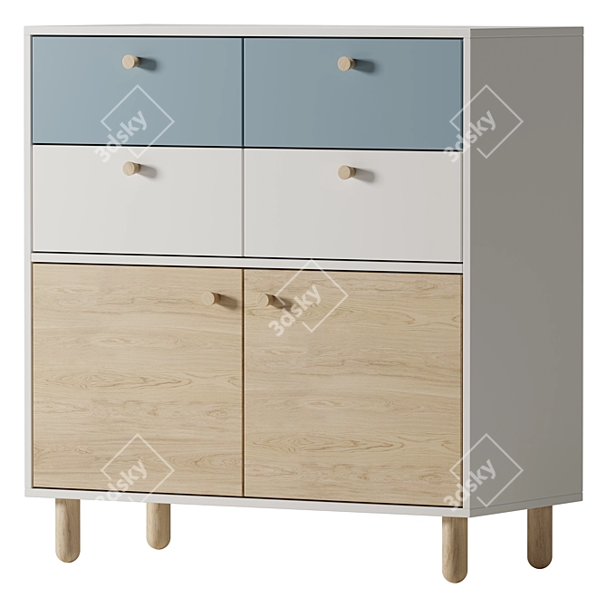 Modern Sky Plywood Sideboard 3D model image 1