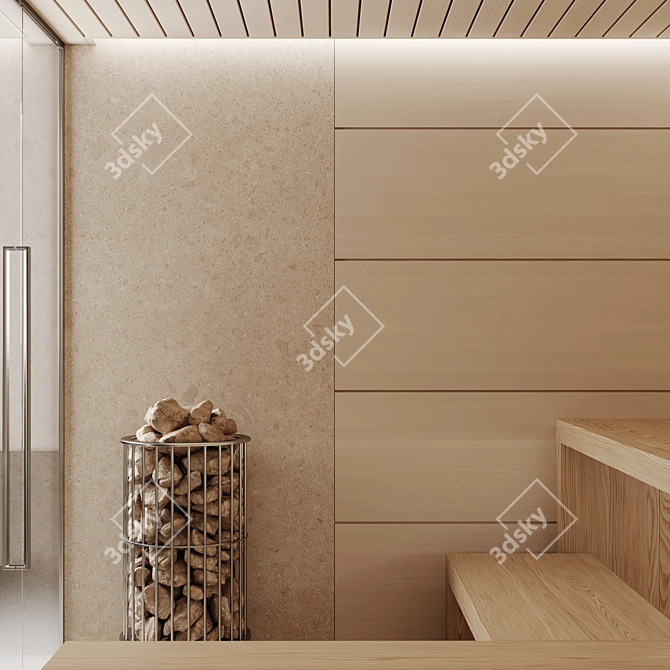 Modern Home Sauna Set, L250xW250xH220cm 3D model image 5