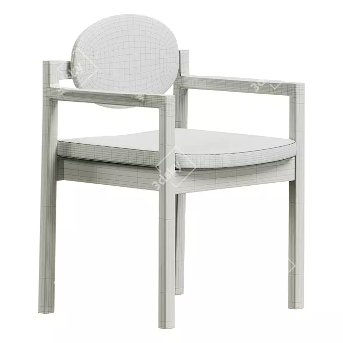 Sleek Jens Risom Chair Model 3D model image 4