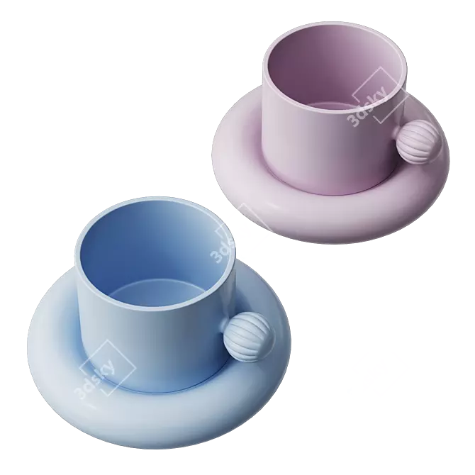 Nordic Style Insta Mugs Set 3D model image 1