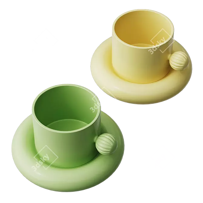 Nordic Style Insta Mugs Set 3D model image 2