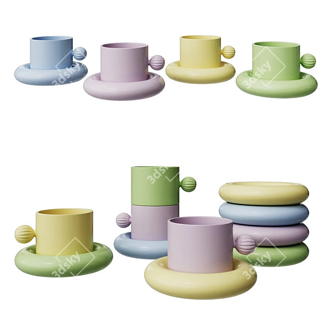 Nordic Style Insta Mugs Set 3D model image 3