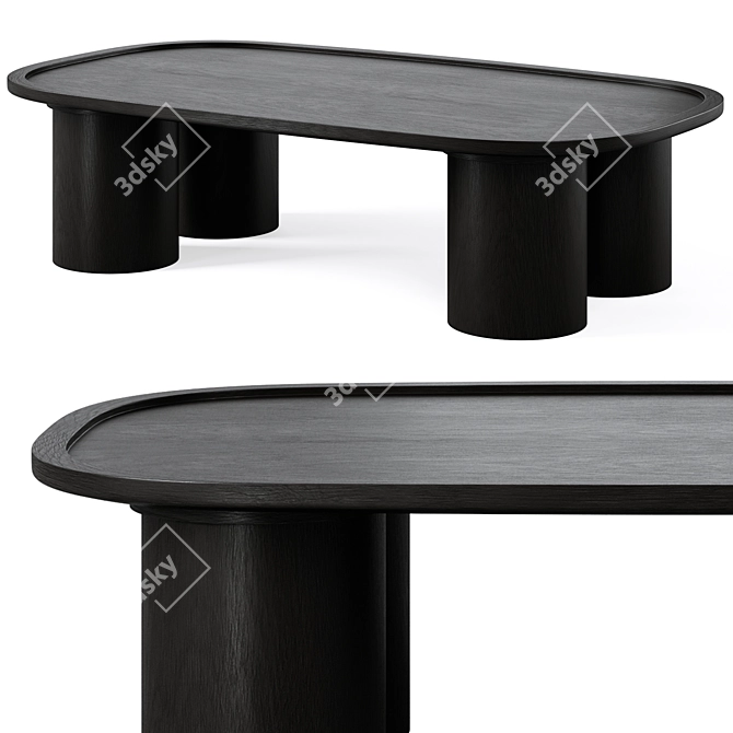 Adam Coffee Table Full Black 3D model image 1