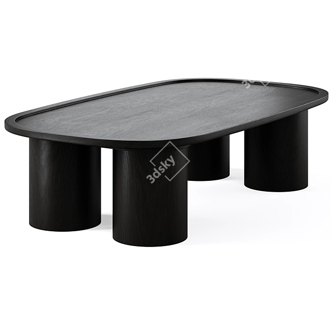 Adam Coffee Table Full Black 3D model image 2