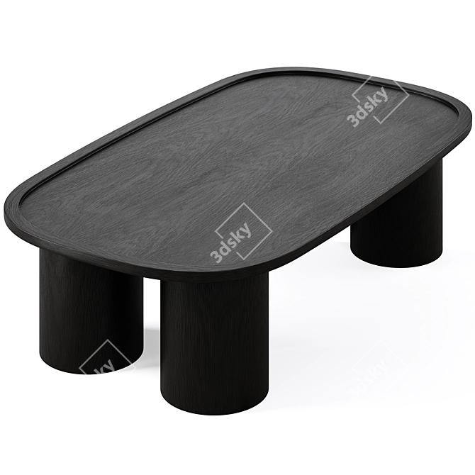 Adam Coffee Table Full Black 3D model image 4