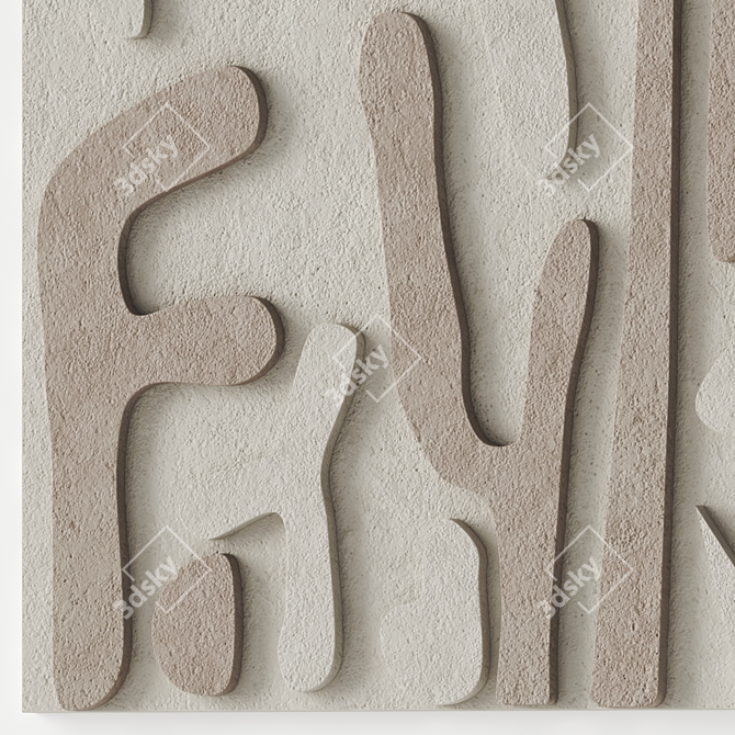 Dimensional Stone Relief Panel Wall Art 3D model image 4