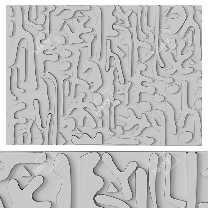 Dimensional Stone Relief Panel Wall Art 3D model image 5