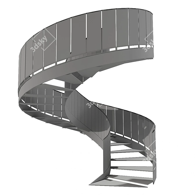  Contemporary Spiral Staircase 3D Model 3D model image 4