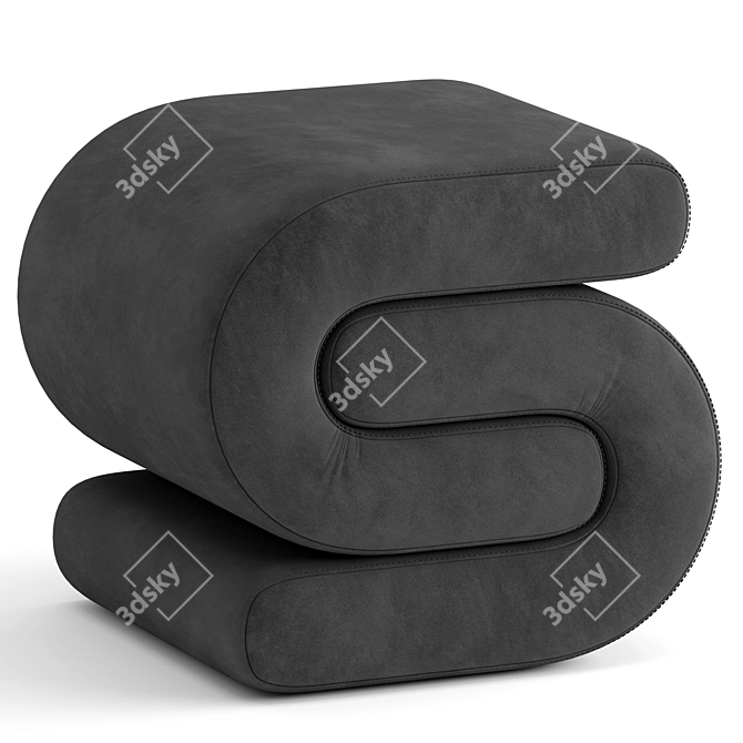 Modern Upholstered Ottoman by LETESA 3D model image 2