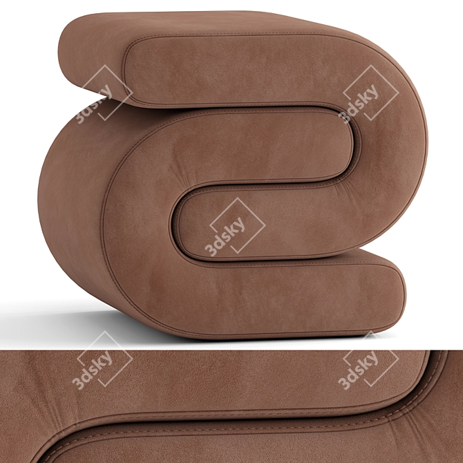 Modern Upholstered Ottoman by LETESA 3D model image 4