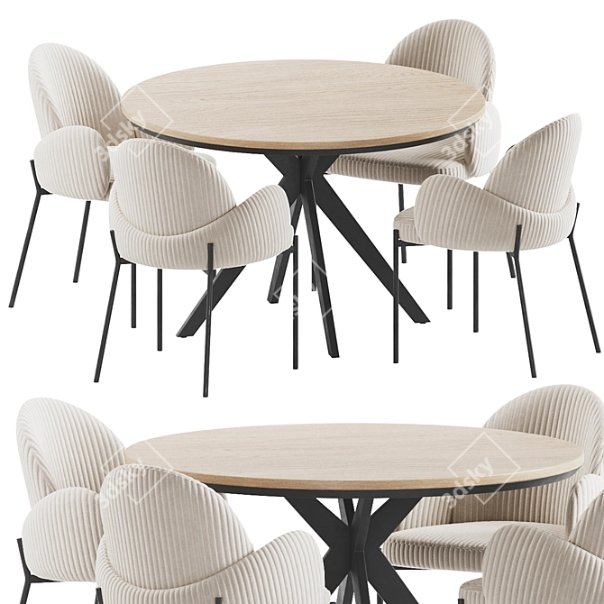 Elegant Dining Set Models Collection 3D model image 3