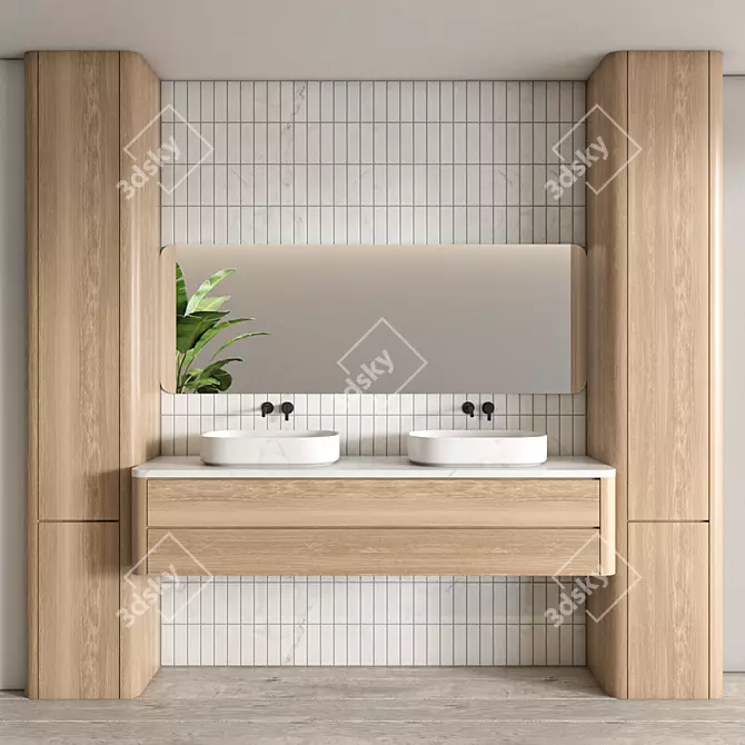 Modern Bathroom Furniture Set 120 3D model image 1