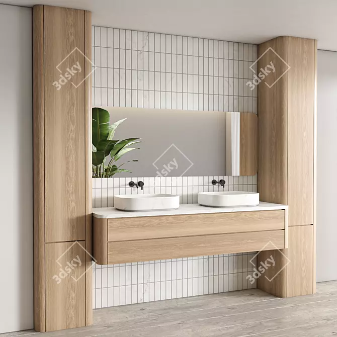 Modern Bathroom Furniture Set 120 3D model image 2