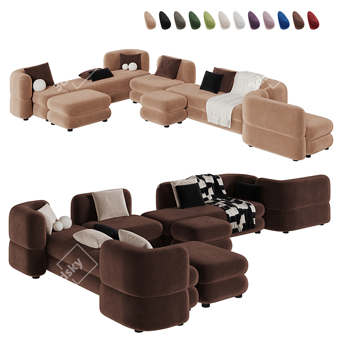 Brera Modular Sofa by Divan.Ru 3D model image 8