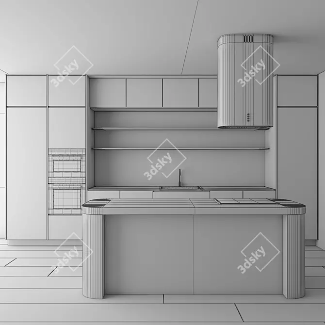 Wooden Cabinet Set 3DS Max 3D model image 5