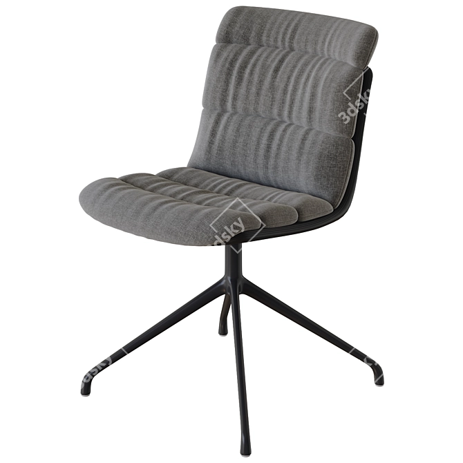  Sleek Leather Armless Chair DS 525 3D model image 3