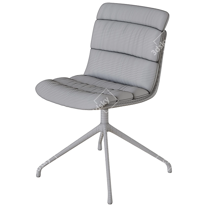  Sleek Leather Armless Chair DS 525 3D model image 4