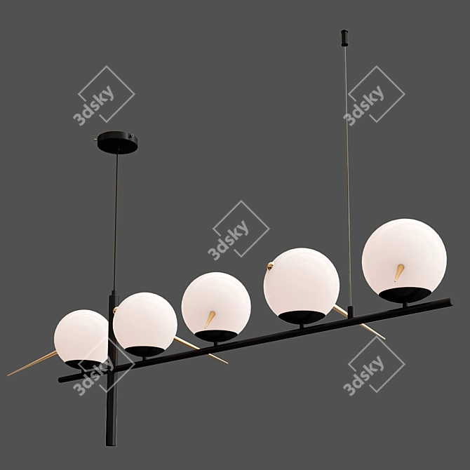 Modern Black Base Branch Chandelier 3D model image 5