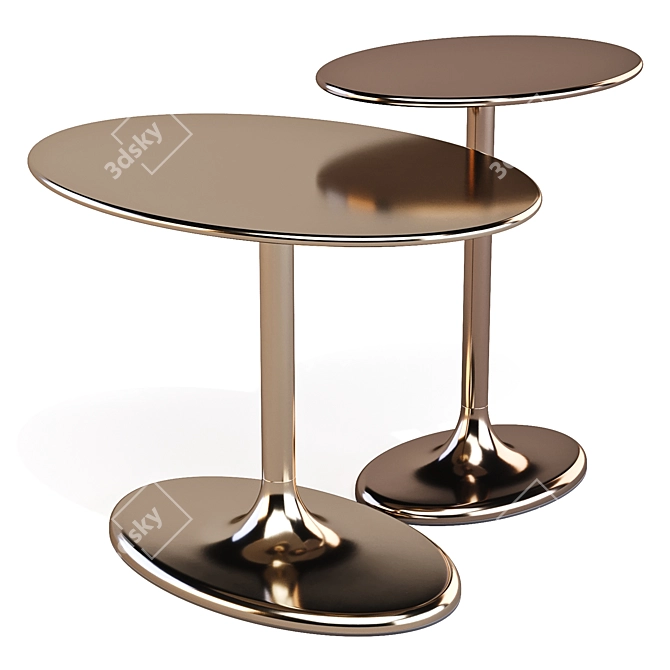 Minotti Taiko Aluminum Side Table 3D model image 1