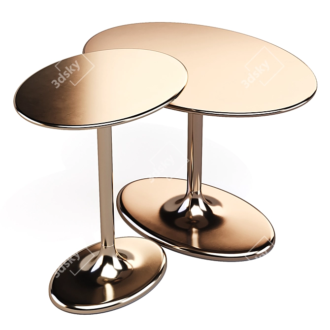 Minotti Taiko Aluminum Side Table 3D model image 3