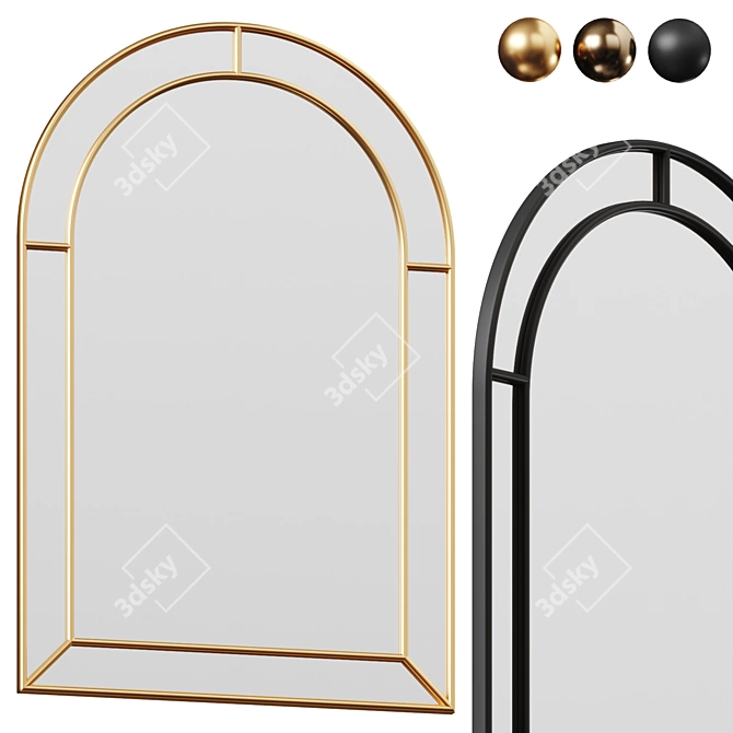 Glam Arch Wall Mirror 3D model image 1