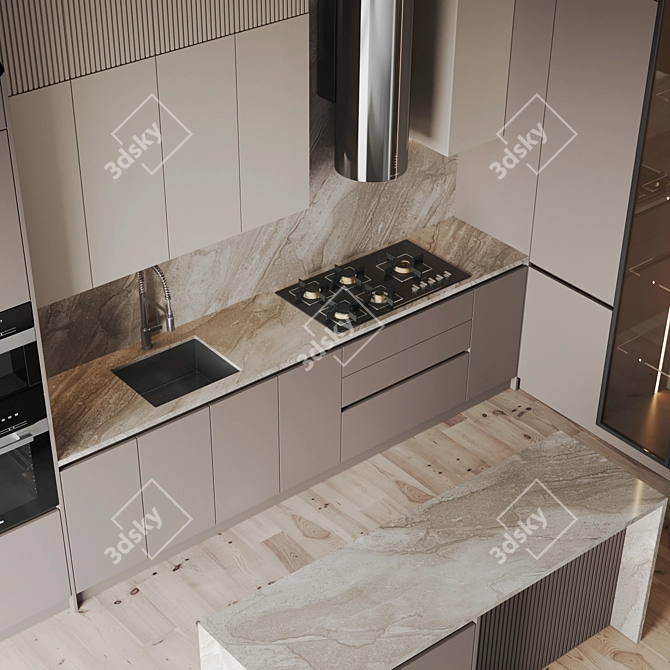 Modern Kitchen Appliance Set 3D model image 3