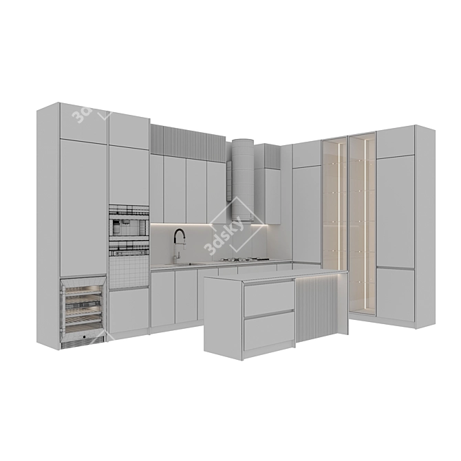 Modern Kitchen Appliance Set 3D model image 6