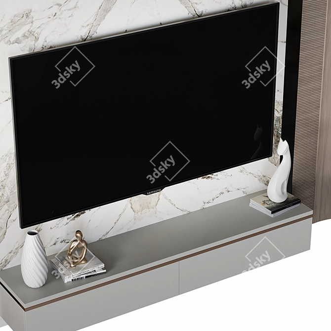  Modern TV Wall Mount Stand 3D model image 5