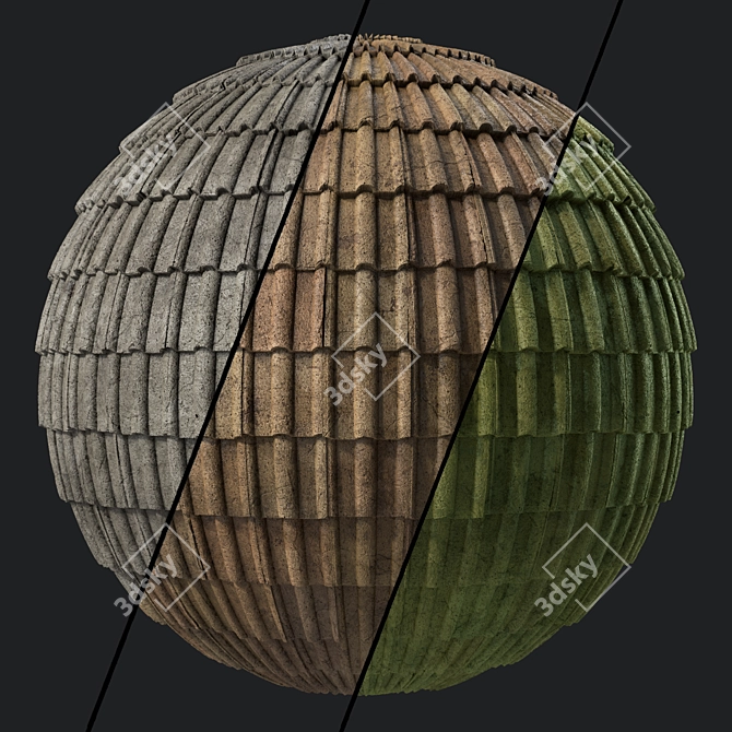 Concrete Roofing Material 4K Texture 3D model image 1