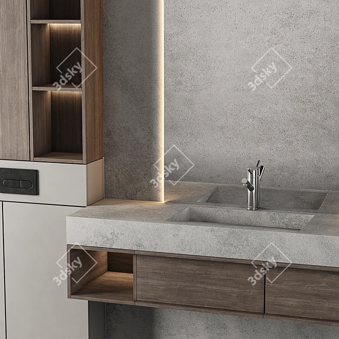 Modern Bathroom Furniture Set 13 3D model image 5