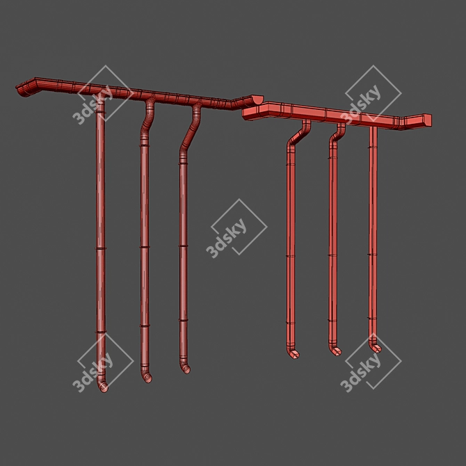 2017 Gutter System Set 3D 3D model image 4