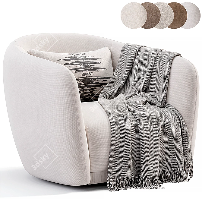 Modern Swivel Armchair Collection 3D model image 1