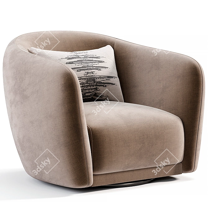 Modern Swivel Armchair Collection 3D model image 2