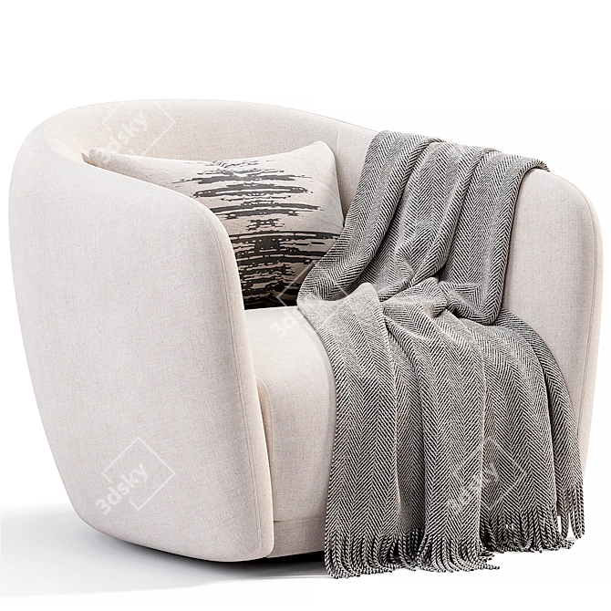 Modern Swivel Armchair Collection 3D model image 4