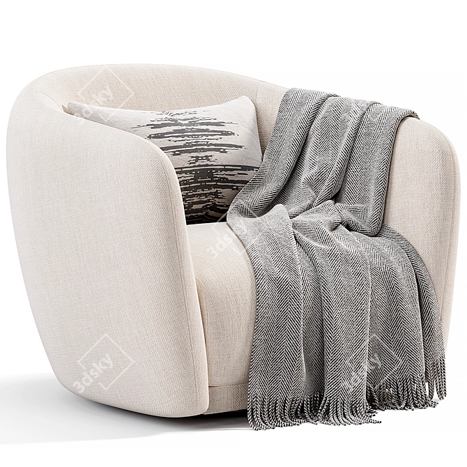 Modern Swivel Armchair Collection 3D model image 5