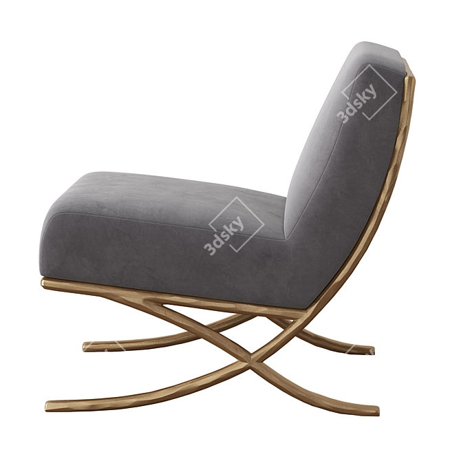 Thaddeus X-Base Accent Chair 3D model image 2