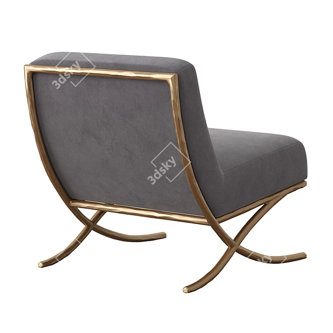 Thaddeus X-Base Accent Chair 3D model image 3