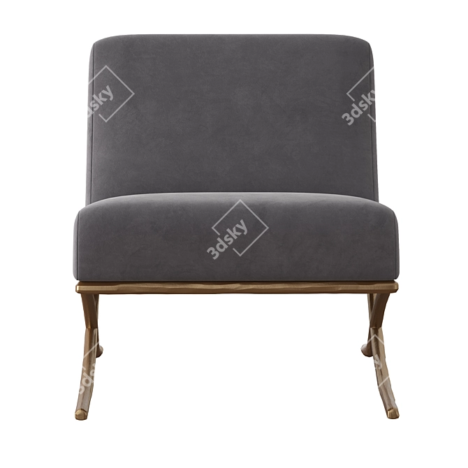 Thaddeus X-Base Accent Chair 3D model image 5