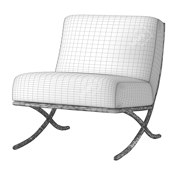 Thaddeus X-Base Accent Chair 3D model image 6