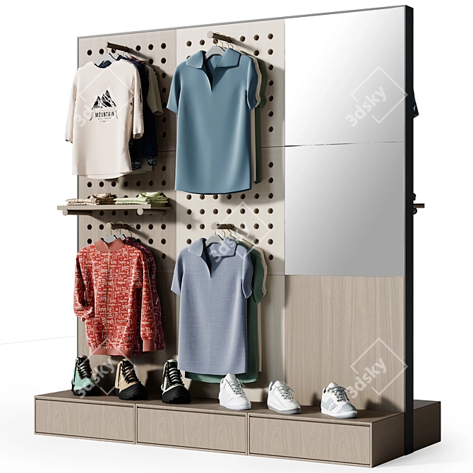 Sportswear Retail Display Stand 3D model image 1