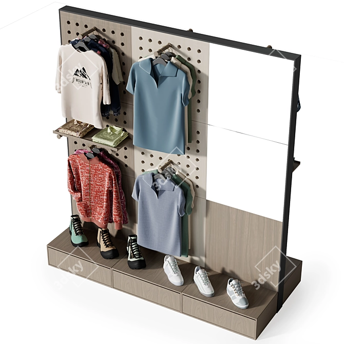 Sportswear Retail Display Stand 3D model image 3