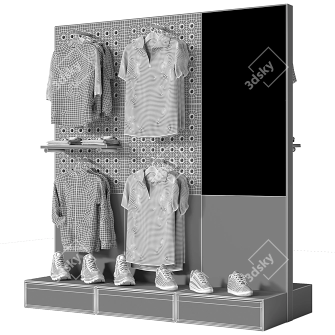 Sportswear Retail Display Stand 3D model image 4