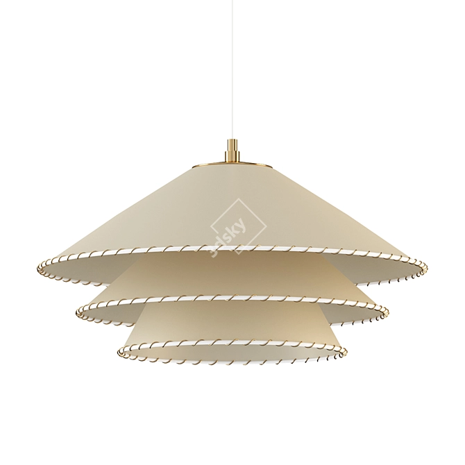 Elegant Fabric Pendant Lamp 3D model image 1