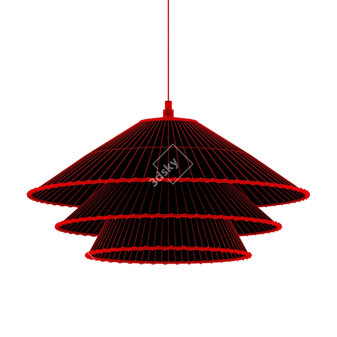 Elegant Fabric Pendant Lamp 3D model image 2