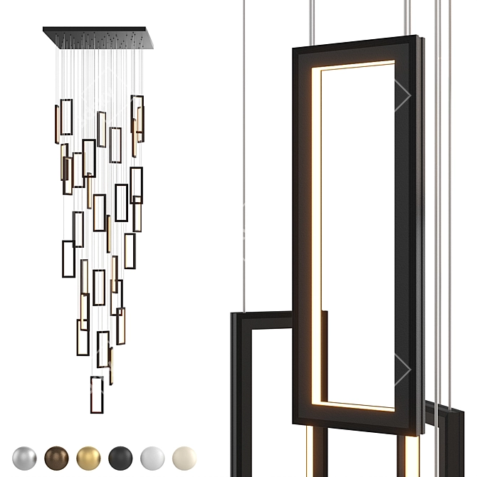 Modern Frame Chandelier IT-3412 3D model image 1