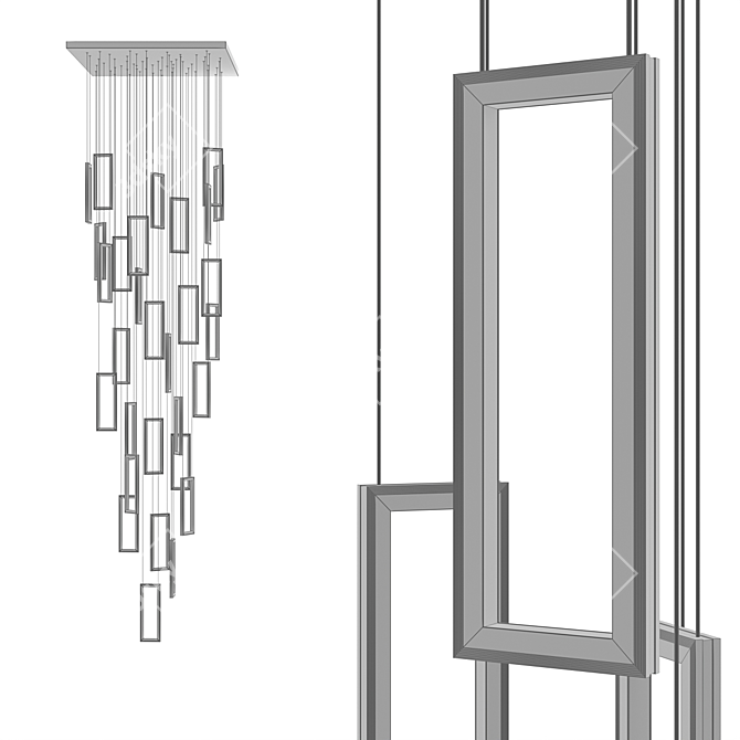 Modern Frame Chandelier IT-3412 3D model image 2