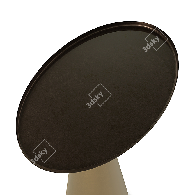 Oval Metal Coffee Table 3D model image 2