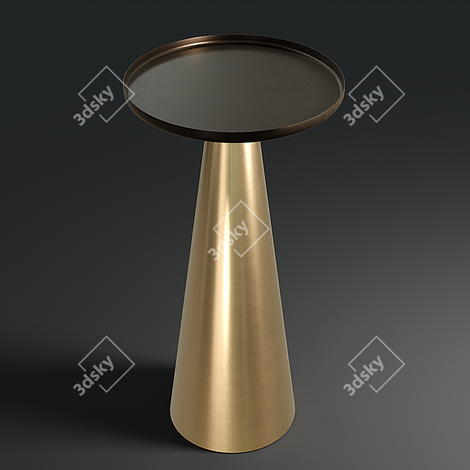 Oval Metal Coffee Table 3D model image 3