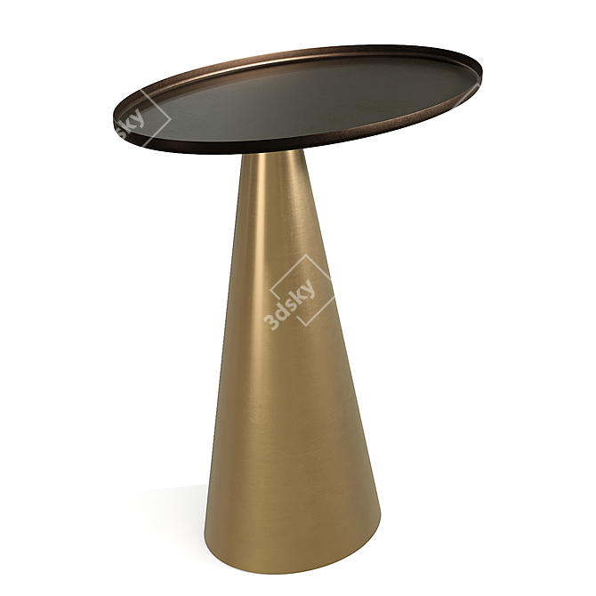 Oval Metal Coffee Table 3D model image 4