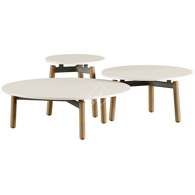 Contemporary Lento Table Set 3D model image 1